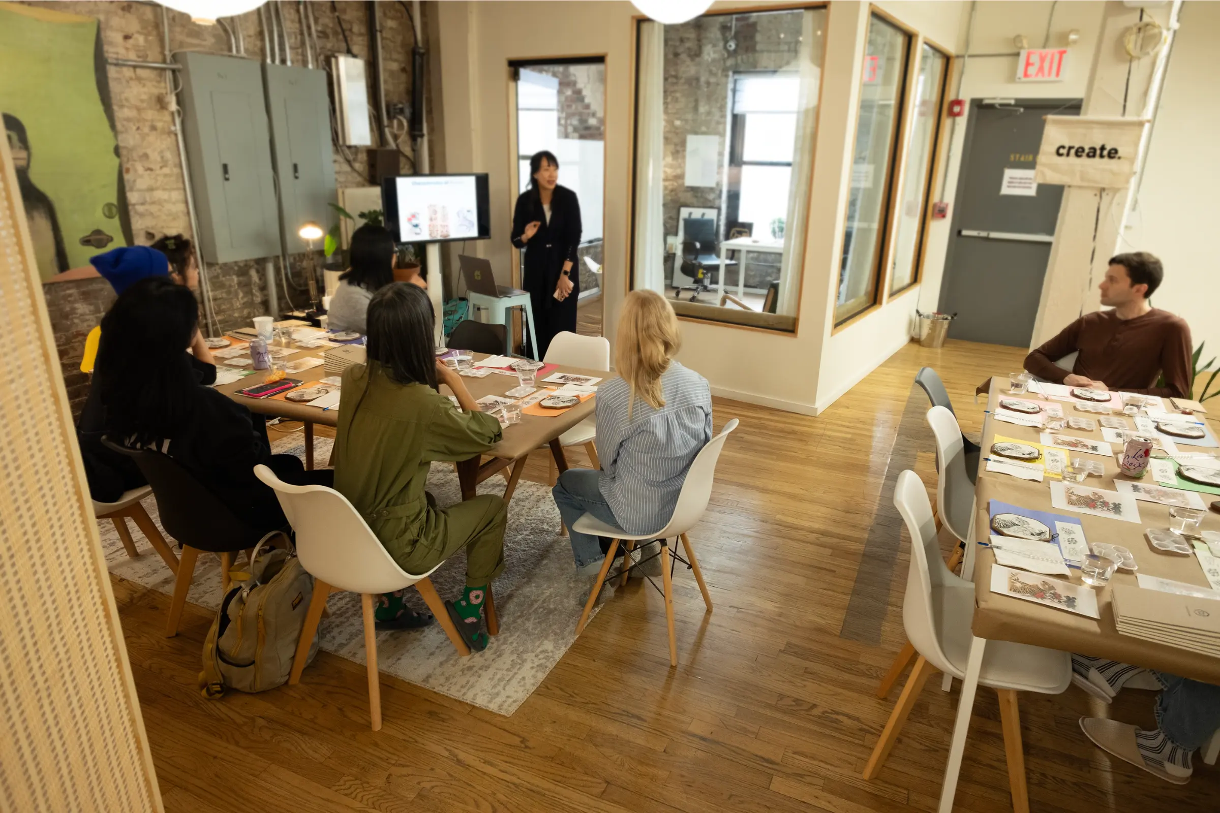 A calm creative class scene.