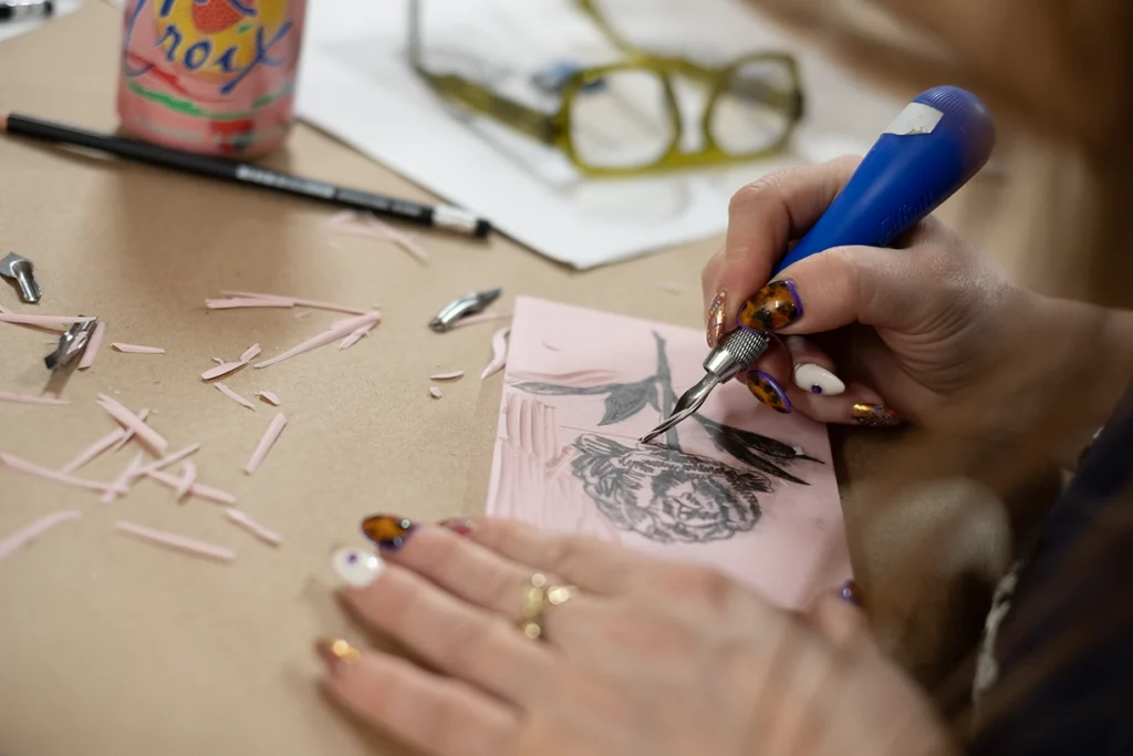 Lino Block Printmaking Inspired by Contemporary Artists