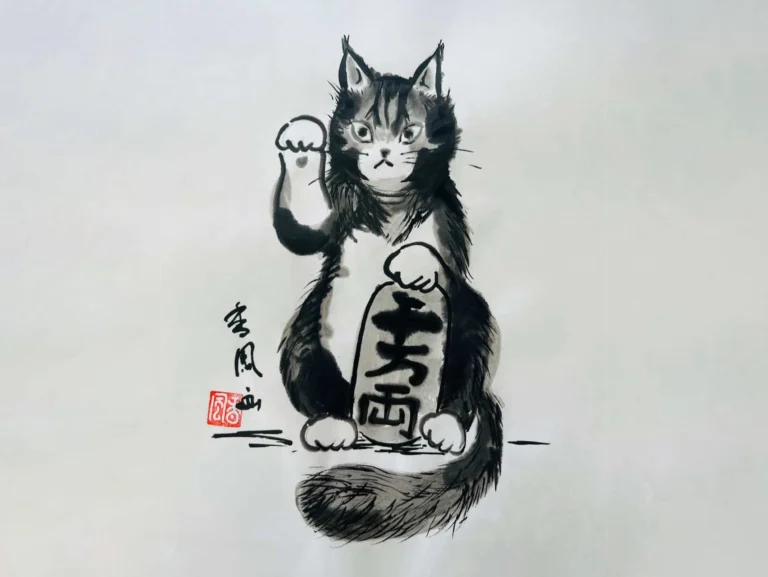 Japanese Ink Painting: Learn Sumi-e Through Lucky Cat