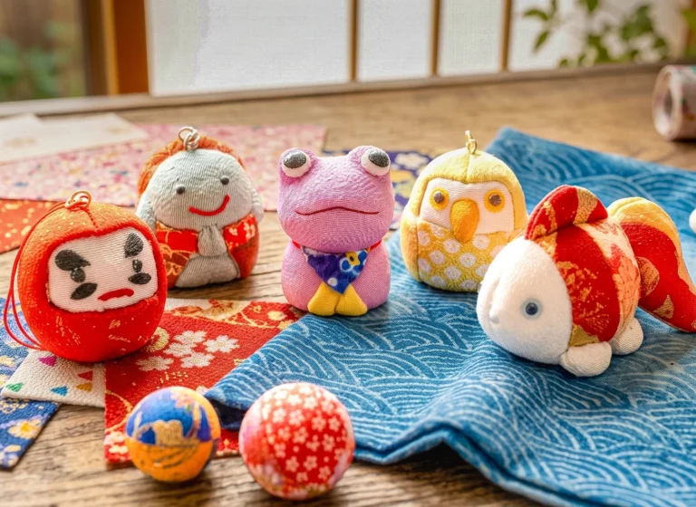 Japanese Kimekomi Doll Making: Frog, Owl, Jizo, Daruma, & Goldfish