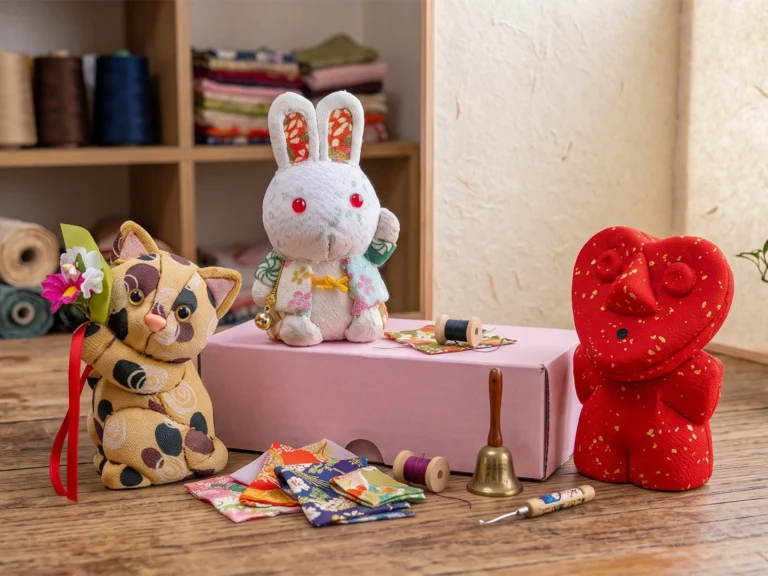 Japanese Kimekomi Doll Making: Rabbit, Cat, & Heart